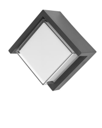 Max dark Grey ABS & clear & White acrylic Led 12W 630lm 3000K 200 - 240V beam angle 120° IP65 L: 16