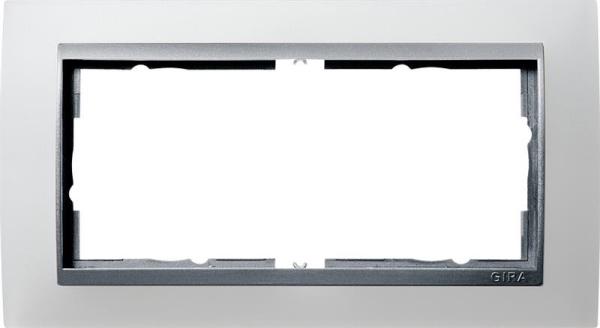 Afdekraam 2 voudig zonder middenstijl voor kleur Aluminium Gira Event opaque WIt