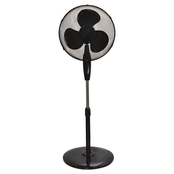 Ventilateur sur pied Noir avec base ronde diamètre 43 60W