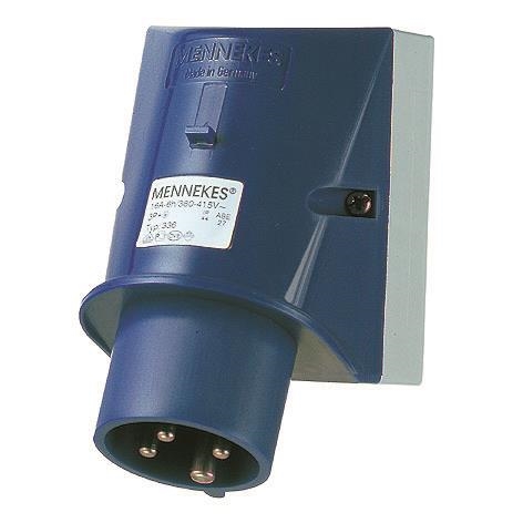 Connecteur mural 16A 4 pôles 9h 230V Bleu IP44