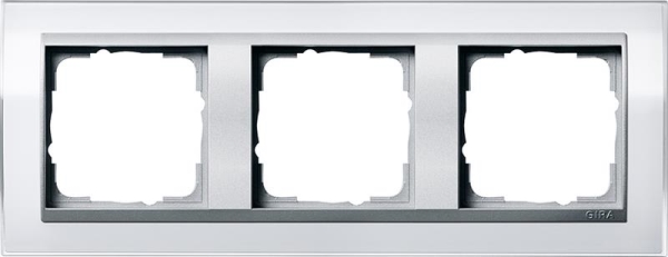 Afdekraam 3 voudig voor kleur Aluminium Gira Event Clear WIt