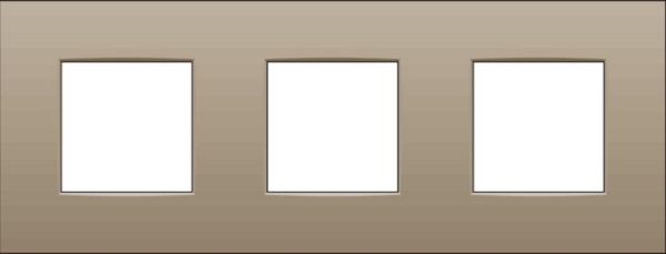 Triple flush surround plate with 71mm centre - to - centre distance Intense Bronze