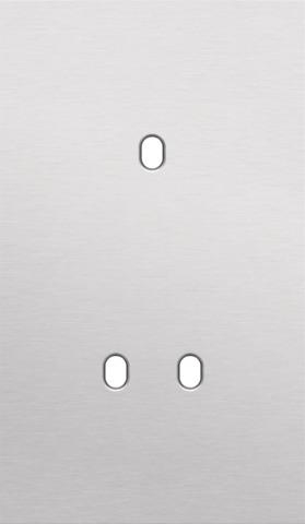 Plaque de recouvrement double, verticale 60mm d'entraxe, pour une fonction de commutation simple et