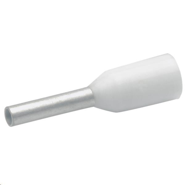 Partially insulated wire end ferrule 0.5mm² 8mm White