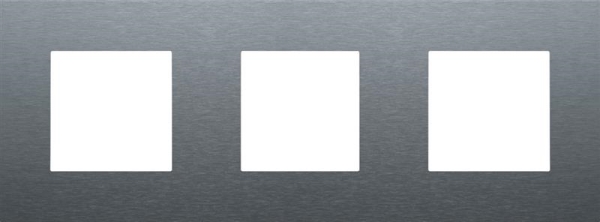 Plaque de recouvrement triple, entraxe de 71mm, Niko Pure Aluminium Bleue Gris brossé