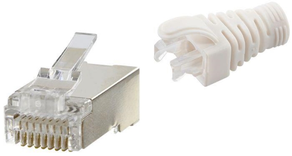 Logon professional RJ45 cat6 shielded easy connector + White boot