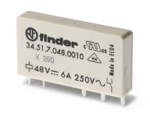 Print relais 1 wisselcontacten 6A 12Vdc raster 5mm