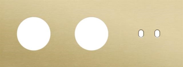 Triple cover plate, horizontal 71mm center distance, for two socket functions and one double switch