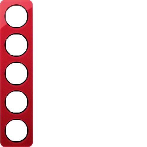Afdekplaat 5 - voudig R.1 Rood transparant / Zwart
