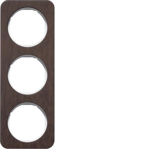 Afdekplaat 3 - voudig R.1 Bruin Hout / Polarwit