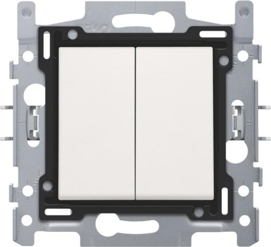 Interrupteur double allumage, socle et set de finition avec raccords rapides Blanc