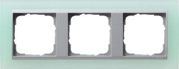 Afdekraam 3 voudig voor kleur Aluminium Gira Event opaque Mint