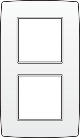 Plaque double verticale entraxe 60mm Blanc