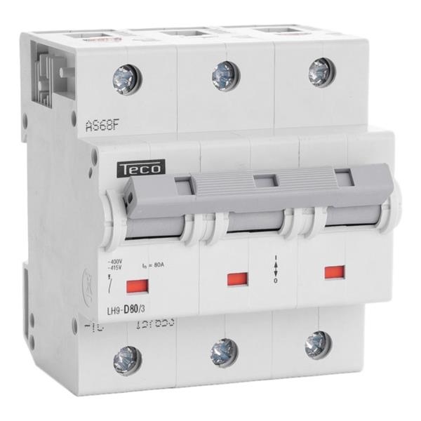 Circuit breaker 3 poles 80A 20kA curve D