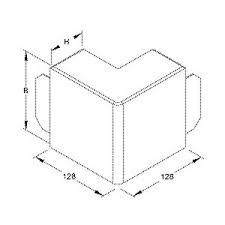 Coude extérieur pour goulotte hauteur 60 largeur 230mm Gris