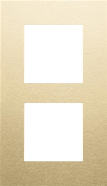 Plaque de recouvrement double, entraxe de 60mm, verticale, Niko Pure Aluminium Or brossé