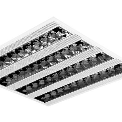 Inbouwarmatuur 4000K 4 x 14W T16 fluorescentie - EVSA gecompenseerd symmetrische optiek