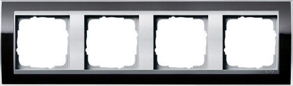 Afdekraam 4 voudig voor kleur Aluminium Gira Event Clear Zwart