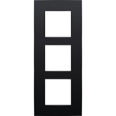 Drievoudige afdekplaat met 60mm verticale centerafstand Niko Intense matt Black