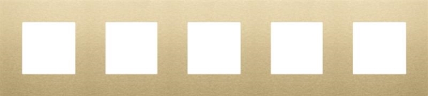 Quintuple cover plate, 71mm center distance, Niko Pure Aluminum brushed Gold