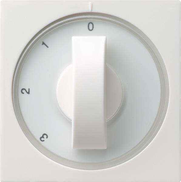 Cache avec manette pour interrupteur rotatif à 3 positions Blanc satiné position zéro