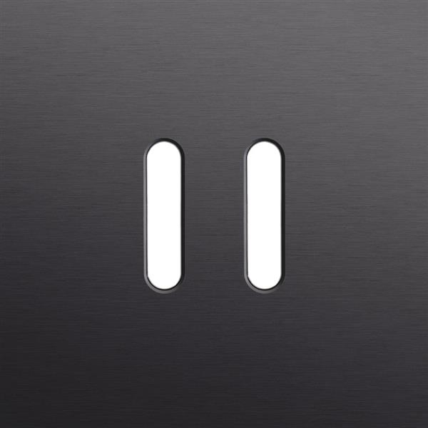 Enkelvoudige afdekplaat, voor tweevoudige schakelfuncties, Niko rocker Pure Alu Black brushed