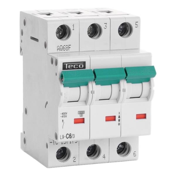Circuit breaker 3 poles 6A 10kA curve C