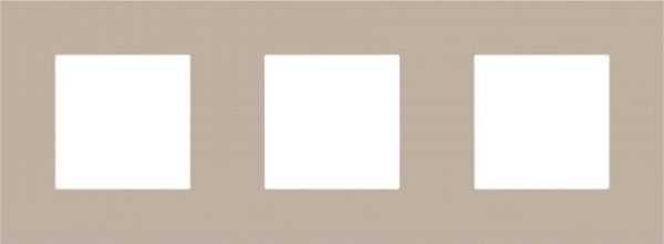 Plaque triple horizontale entraxe 71mm Champagne