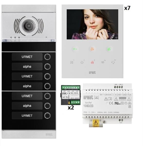 Kit vidéo 7 appartements préprogrammé