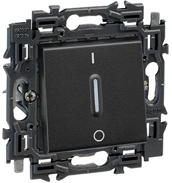 Valena interrupteur bipolaire 16AX appareil complet Noir à griffes