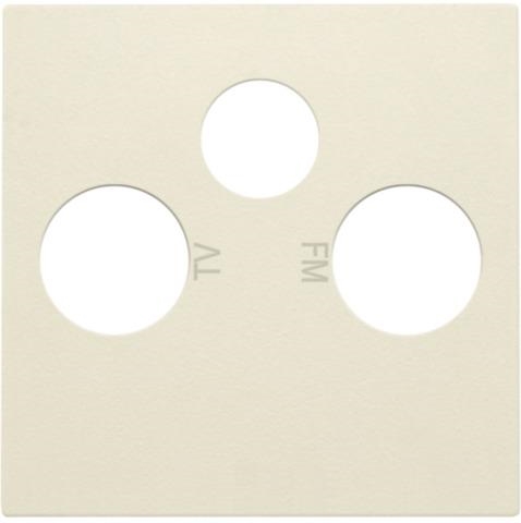 Set de finition pour 2 connexions coaxiale simples pour TV, FM et une connexion satellite Creme