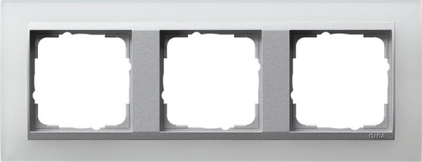 Afdekraam 3 voudig voor kleur Aluminium Gira Event opaque WIt