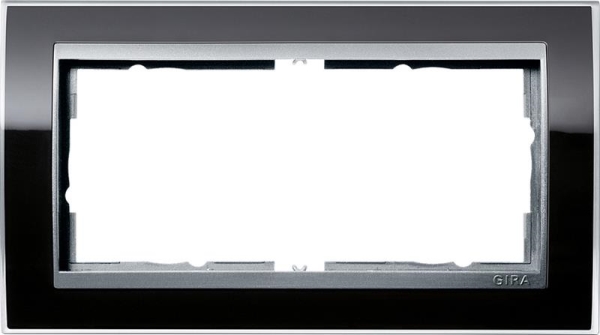 Afdekraam 2 voudig zonder middenstijl voor kleur Aluminium Gira Event Clear Zwart
