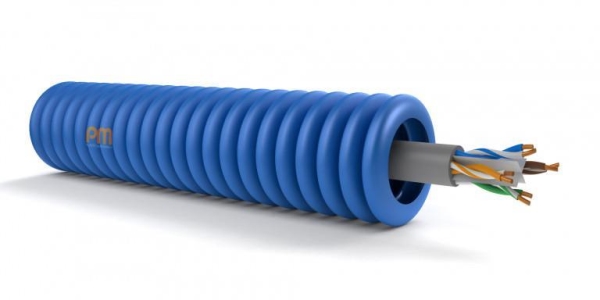 Voorgekabelde buis UTP cat6A diameter 16mm Lsoh op rol van 100m
