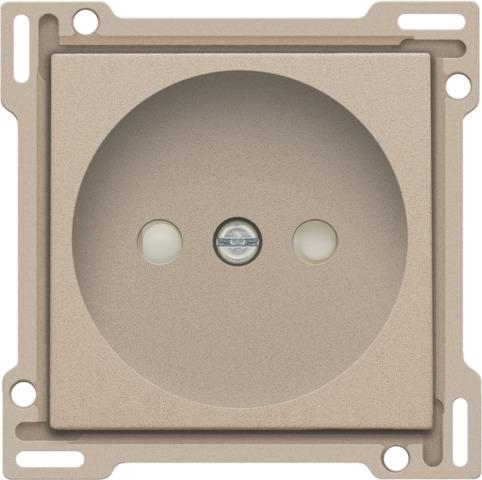 Afwerkingsset voor stopcontact zonder aarding met kinderveiligheid, inbouwdiepte 21mm Champagne