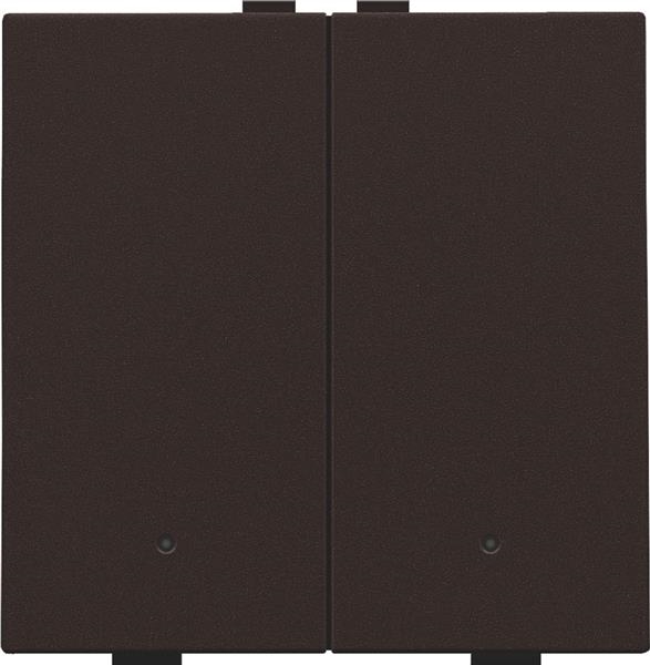 Tweevoudige drukknop met Leds en comfortsensoren voor Niko Home control, dark Brown