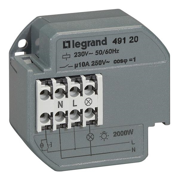 Geluidsarme teleruptor enkelpolig 10 AX - 230Vac - 50 / 60Hz