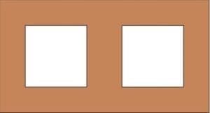 Afdekplaat tweevoudig horizontaal 71mm centerafstand Ochre