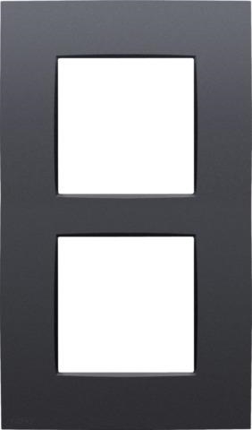 Plaque de recouvrement double, entraxe de 60mm, verticale, couleur Niko intense Anthracite coated