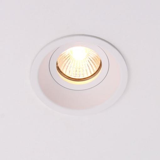 Non-adjustable round recessed spotlight in White color Aluminum QPar51 max 50W diameter 80mm
