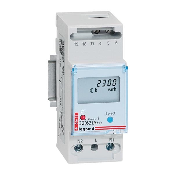 Compteur d'énergie mono 63A branchement direct - 2 modules