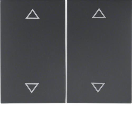 Rocker 2gang imprinted ar rows symbol, K.1, Anthracite matt, lacquered