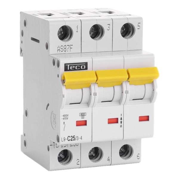 Disjoncteur 3 pôles 25A 4,5kA courbe C