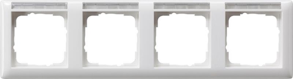Cadre finition 4 x étiquette horizontal standard 55 Blanc