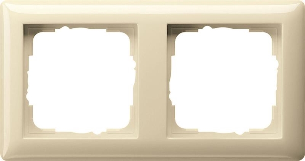 Cadre de finition double Gira standard 55 Blanc crème brillant