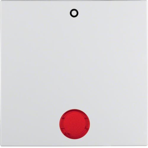 Touche avec voyant Rouge et inscription 0 Berker S.1 / b. 3 / b. 7 Blanc polaire, mat