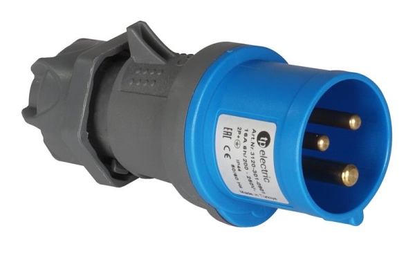 Plug CEE 3 x 32A 220 - 240Vac Blue IP44 with screw connections