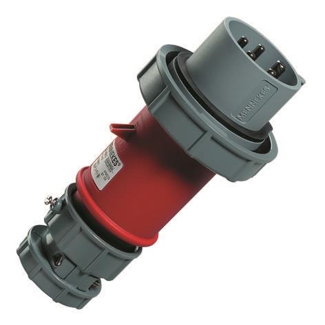 Fiche Powertop 32A 5 pôles 6h 400V Rouge IP67