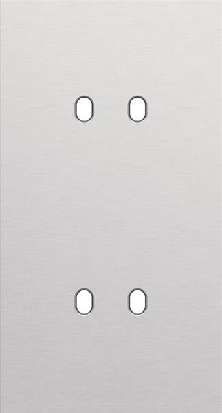 Double cover plate, vertical 71mm center distance, for double switch functions, Niko toggle Alu Grey