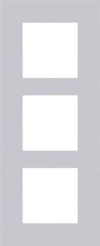 Triple flush surround plate with 60mm vertical centre - to - centre distance Pure Alu Grey